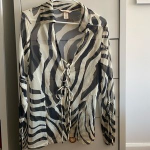 H&M zebra blouse